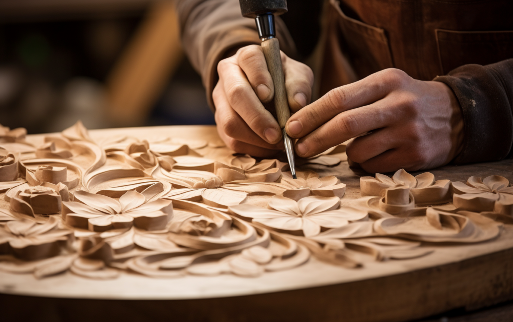 Woodcrafted casino tables